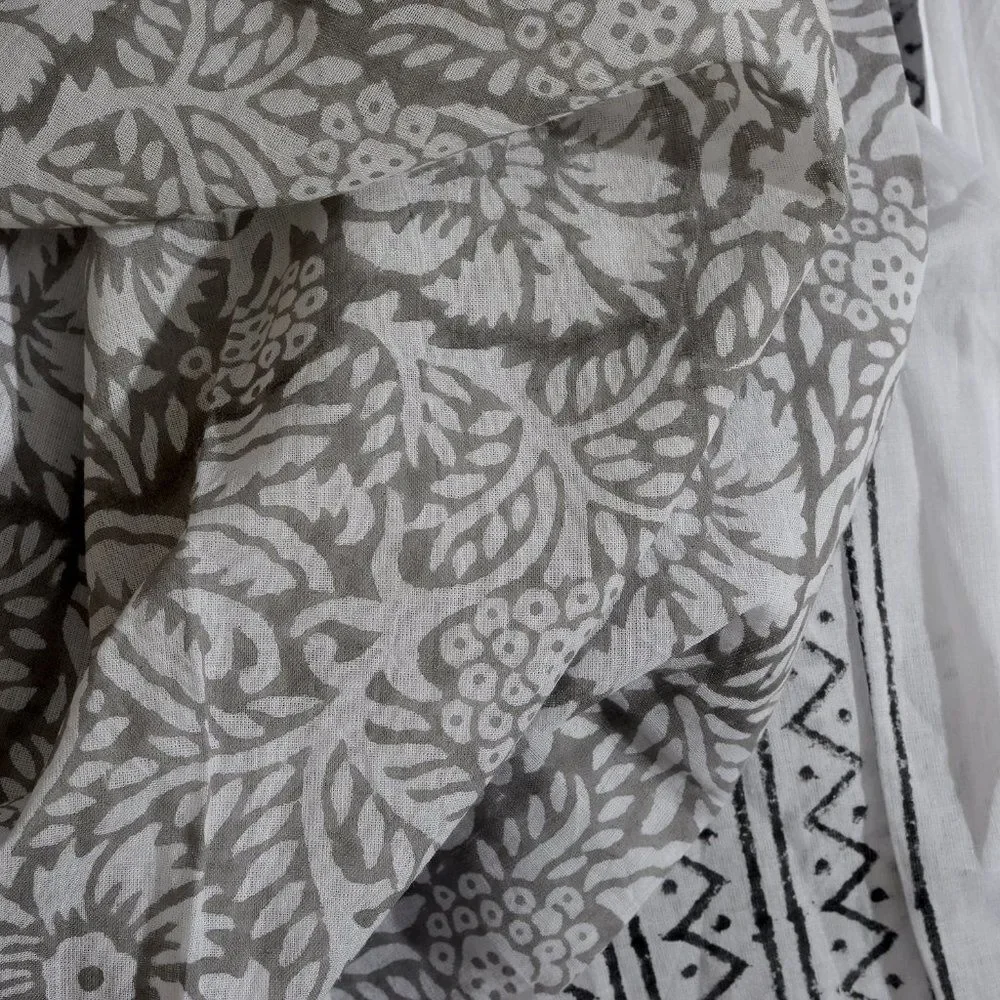Floral Tribal Pattern Hand Painted Scarf